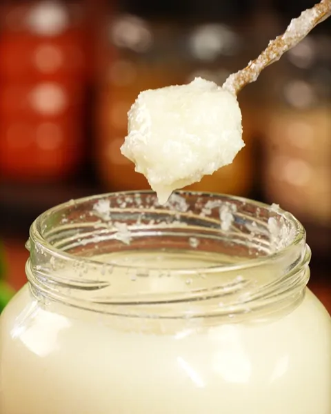 Buffalo Bilona Ghee in a Milkcrop glass jar